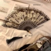 [Black] Rose Lace Fan + Pendant