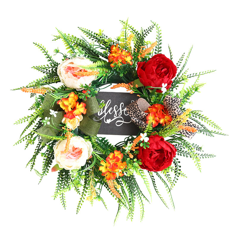 Día DE LA INDEPENDENCIA transfronteriza Garland Acción de Gracias decoración puerta colgante simulación planta verde puerta Garland decoración otoño guirnalda puede ser aprobado