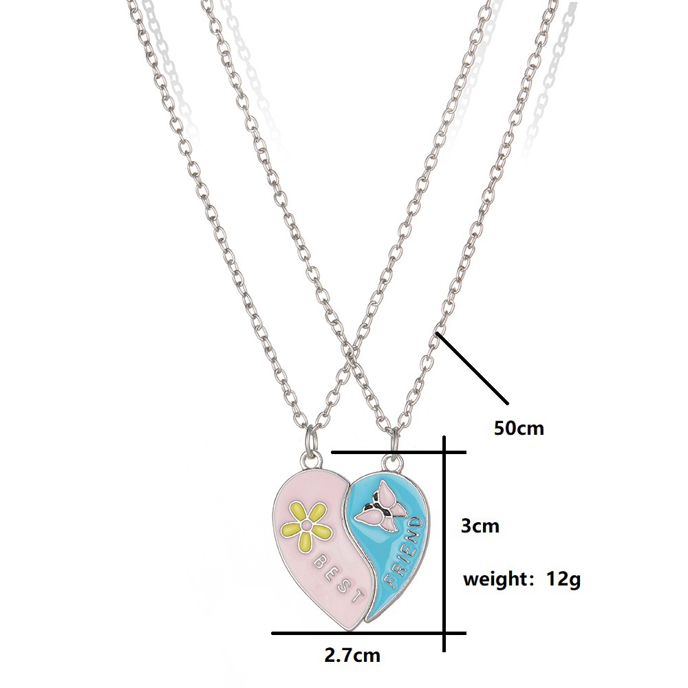 15g Weight Zinc Alloy Pendant Material Cute Letter Heart Shape Flower Alloy Cable Chain Pendant Necklaces Wholesale