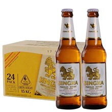 泰国原装进口 胜狮啤酒 330ml*24瓶整箱 SINGHA