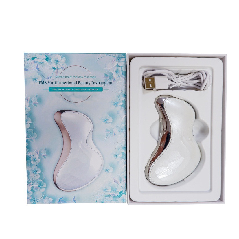 Nueva tabla de raspado eléctrica EMS, dispositivo de raspado para drenaje linfático facial, dispositivo de belleza con microcorriente y calor para el rostro en forma de V