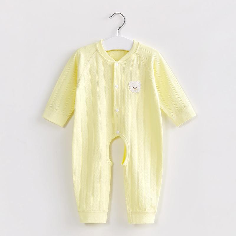Mono para bebé para primavera, otoño e invierno, estilo fino con entrepierna abierta, unisex, pelele para niños pequeños, ropa para recién nacidos.