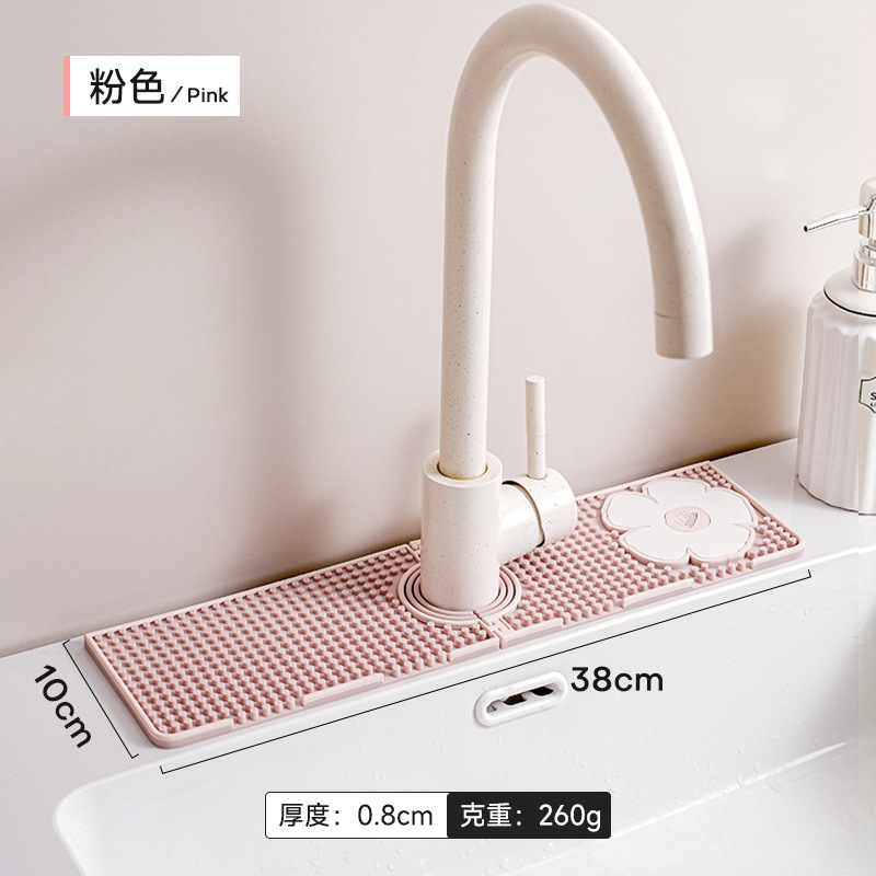 Estera de drenaje de silicona transfronteriza estera de drenaje del grifo estera de cocina fregadero de la encimera de drenaje artefacto a prueba de salpicaduras fábrica al por mayor