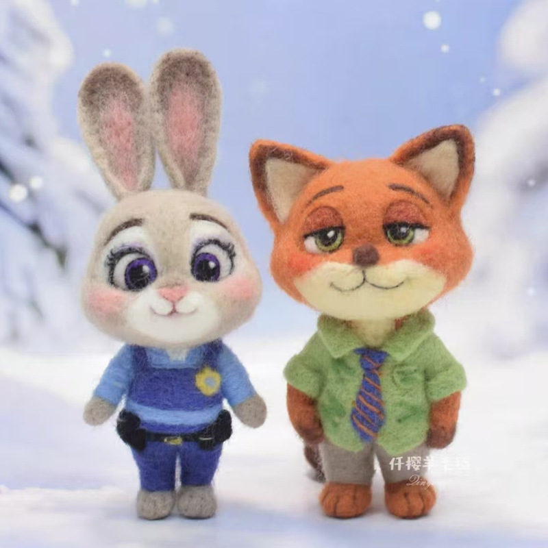 Disney Zootopia Judy Nick DIY Material Kit Fox Rabbit Cute Keychain Backpack Doll Pendant