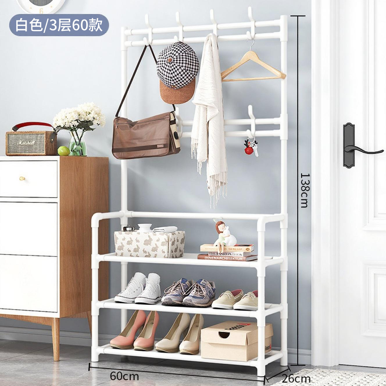 Estante de zapatos multicapa casero zapatos sombrero piso integrado multifuncional simple ropa sombrero zapatos estante de almacenamiento de zapatos