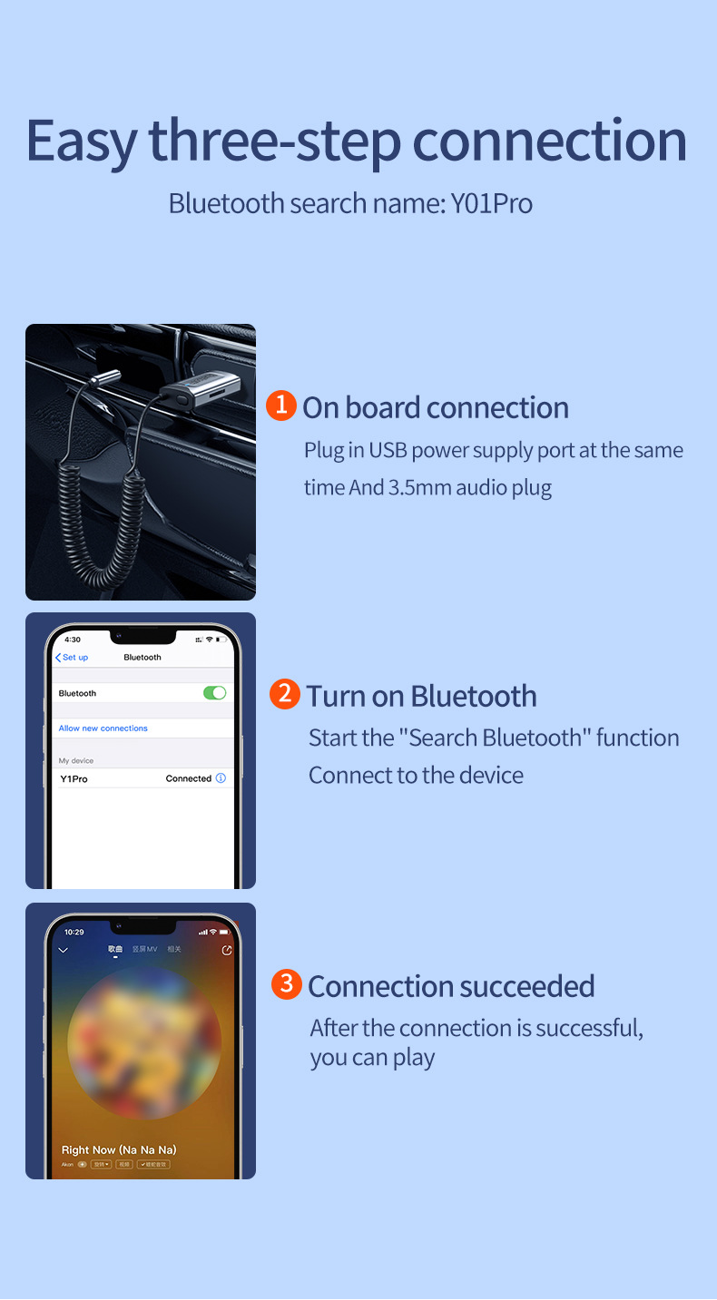 New Product Wireless Car Bluetooth Receiver 5.4 Old-Fashioned Audio Adapter Tf Truck Car