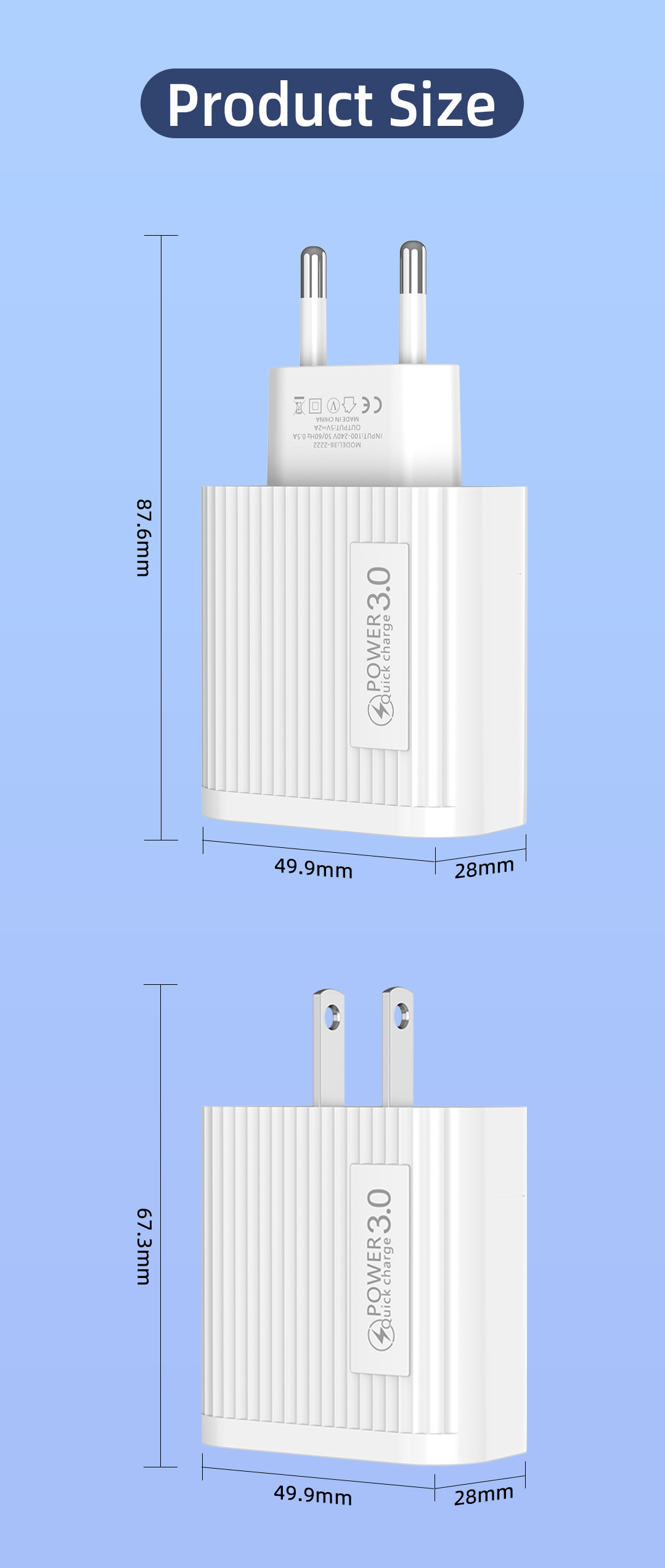 4USB Multiport 5V2.4A Mobilt hurtigopladningshoved Standard rejseoplader_voghion.com