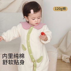 婴儿衣服秋冬装连体衣爬服小月龄女宝宝洋气哈衣百天冬季外出服