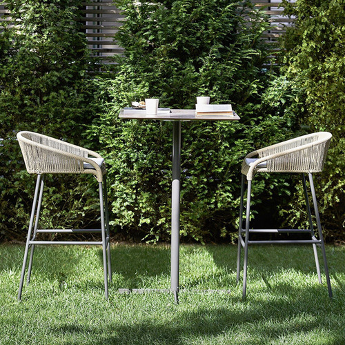 Outdoor woven rope chair, rattan backrest chair, bar and restaurant high stool, trendy bar counter stool, Nordic modern outdoor chair