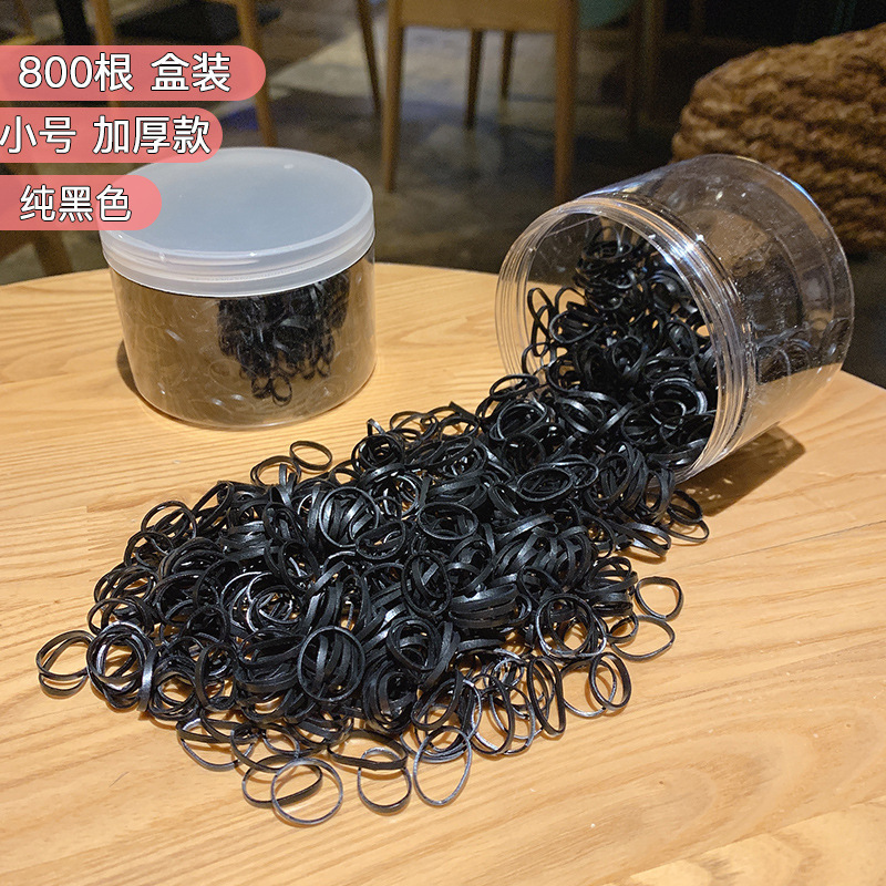 Braza de goma desechable negra para mujeres no lastimas anillo de cabello de alta elasticidad cuerda de cabello duradera para adultos cuerdas de cuero para el cabello accesorios