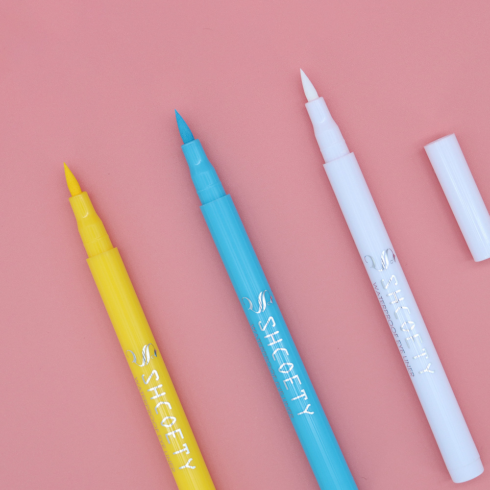 SHCOETY colored eyeliner liquid pen is not prone to smudging, with a matte finish and long-lasting water resistance. It is a cross-border makeup and painting eyeliner pen undefined