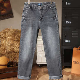 大直筒宽松胖人特大号加肥加大肥佬牛仔裤男士大裤脚大码男裤长裤