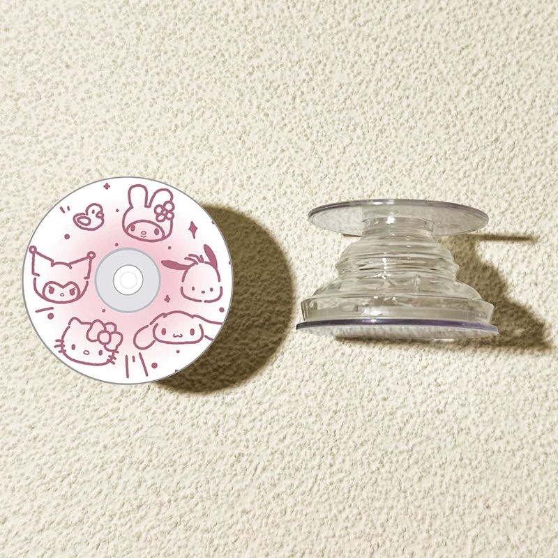 Ins disco de música redondo creativo para el soporte de airbag de teléfono móvil pegado 360 rotación retráctil perezoso perseguir el drama de escritorio