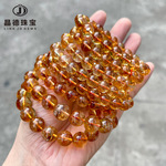 晶德珠宝7A天然黄塔晶大金霸手串男女招财黄水晶串珠手链饰品批发