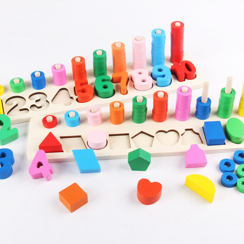Montessori teaching aids kindergarten shape alphabet number cognitive logarithm board geometric figure educational baby early education toys