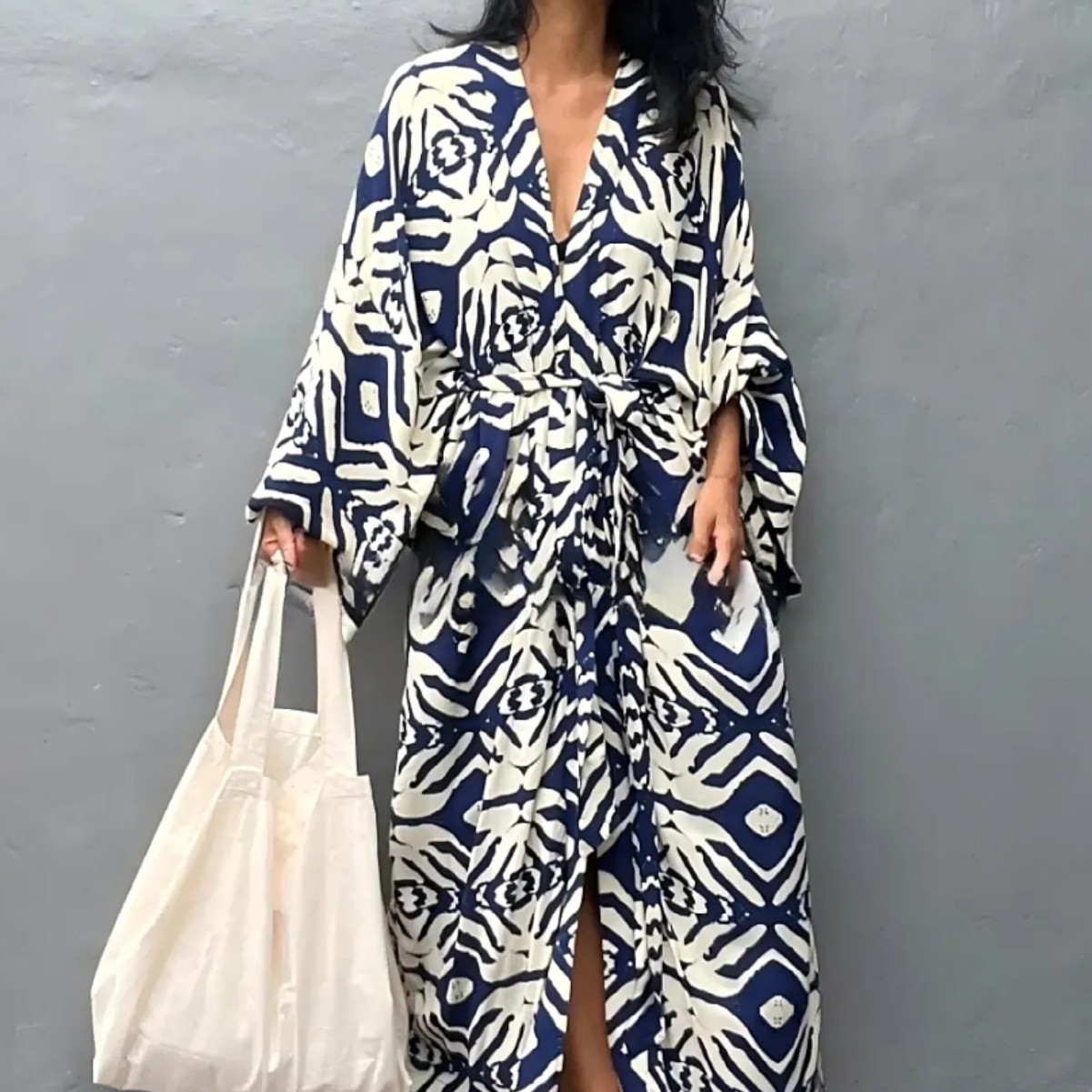 Cross-Border Popular Beach Cover-Up Rayon Printed Vacation Sun Protection Cardigan Bikini Outer Cover-Up Swimsuit for Women 1D139