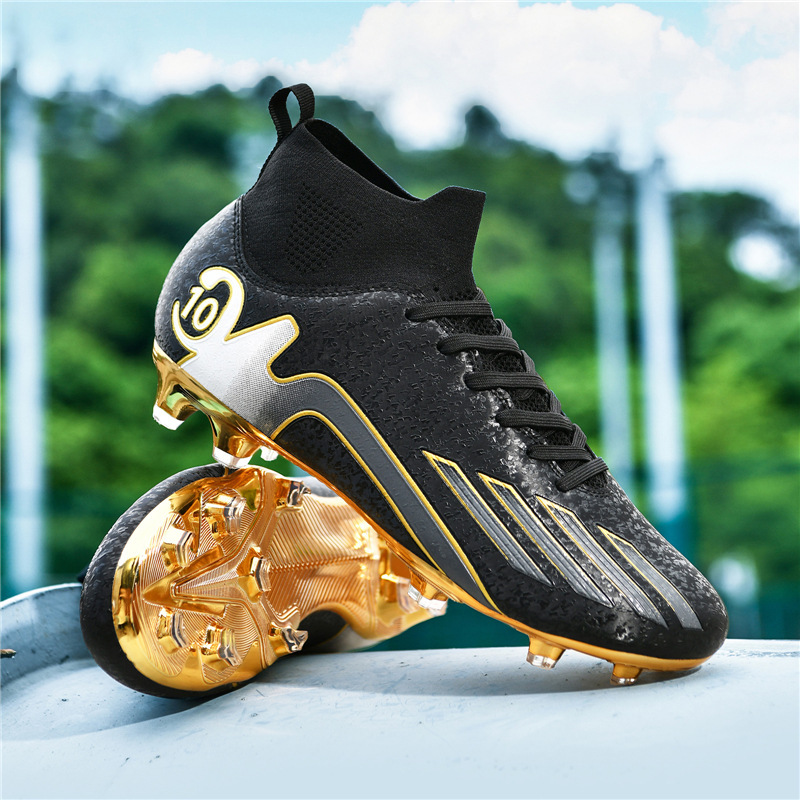 Men's High-top Artificial Turf Football Wholesale, Children's Gold-plated Long-studded Competition Training_vogvips.com