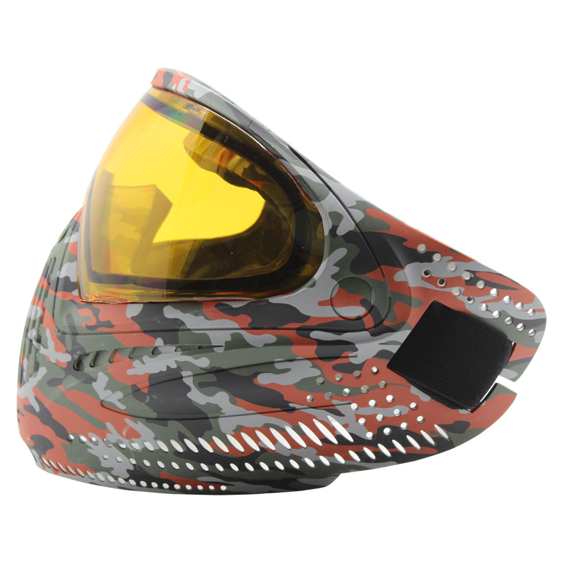 绿色迷彩一代面罩防雾双层镜片面罩 cs野战面罩 训练防护迷彩面罩