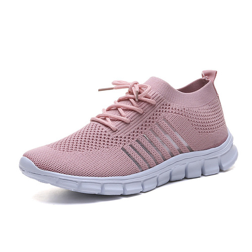 New women's spring and autumn shoes with thick soles, shallow mouth, breathable and soft fabric, comfortable and casual sports shoes.