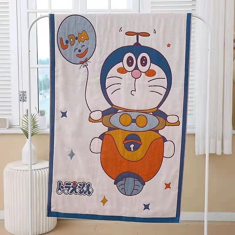 Cotton gauze soft quick dry children's cartoon bath towel for men…