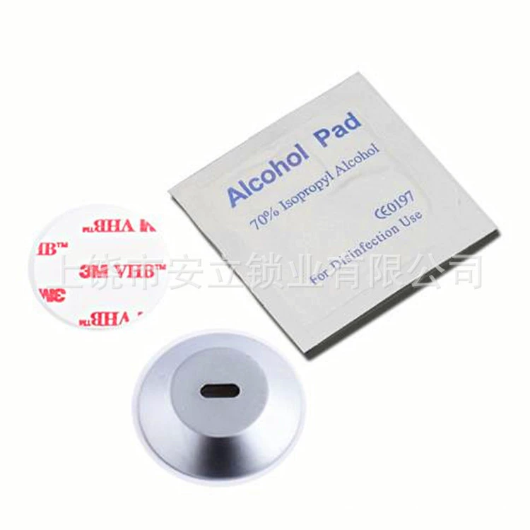 Laptop security lock kit, steel wire with clips, adhesive zinc‑alloy base, compact 3×7 mm slot