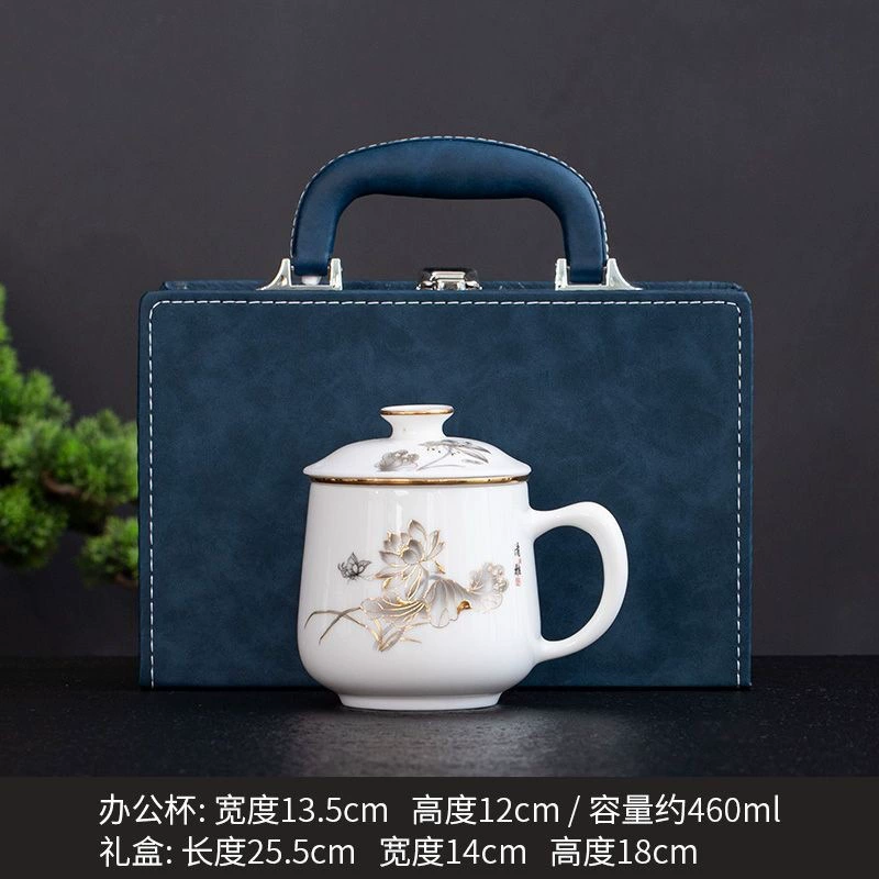 Новая овечья жир нефритовая чайная чашка керамическая большая емкость, чай и чай с водой, разделенная подарочная коробка