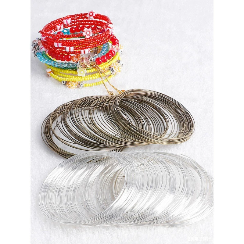 Эластичное кольцо из стальной проволоки с эффектом памяти, кольцо ручной работы из материала «сделай сам», браслет, кольцо, ожерелье, браслет, аксессуары с резьбой из бисера