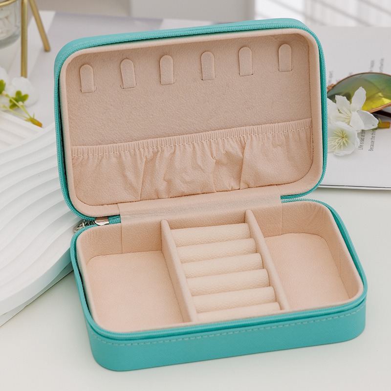 Transfronterizos Amazon bolsas de joyería minimalistas de viaje portátiles caja de almacenamiento de joyería de cuero caja de almacenamiento de joyería creativa
