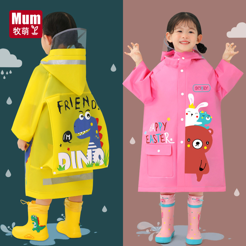 Children's Raincoat for Boys and Girls, Full-Body Waterproof, Specially Designed for Kindergarten and Elementary School Students, with Space for a Backpack, Clearance Sale