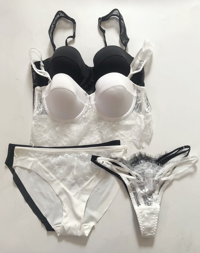 Underwear Female LP Spicy Girl Lace suspender with a strapless vest Thin style Gathering Beauty Back Sexy Bra Set_voghion.com