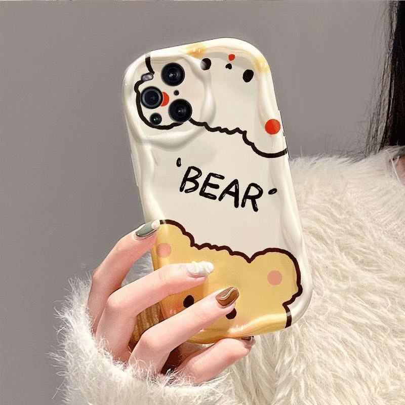 Sonda de oso para iphone16promax funda para teléfono móvil lindo Apple 15 anti-caída 14pro Japón y Corea 13/12