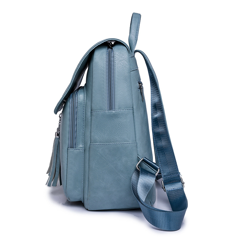 Comercio exterior al por mayor 2023 nueva mochila de cuero suave para mujer retro casual moda europea y americana