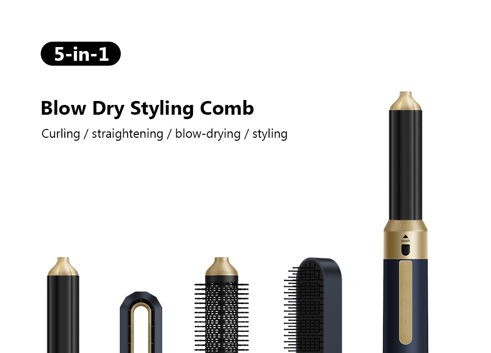 High-speed 5-in-1 Warmluftbürste Zum Locken Und Glätten Der Haare_voghion.com