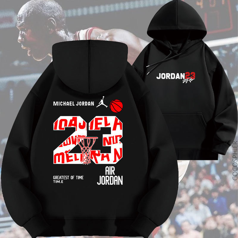 Bulls Joe Boss No. 23 Letter Print Hooded Sweatshirt Trendy Football Loose Fleece Thickened Clothing