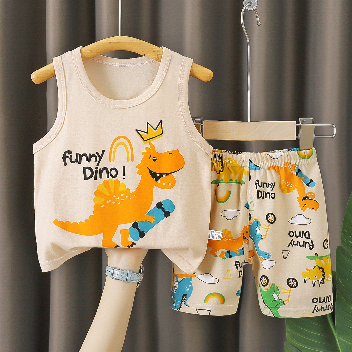 Traje de chaleco para niños, verano de algodón puro, nuevo estilo, verano para bebés, pantalones cortos coreanos, traje de dos piezas para niños