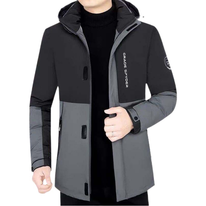 Chaqueta acolchada de algodón con capucha casual para hombres de mediana edad Chaqueta acolchada de algodón engrosada invierno cálido invierno abrigo de papá chaqueta acolchada de algodón