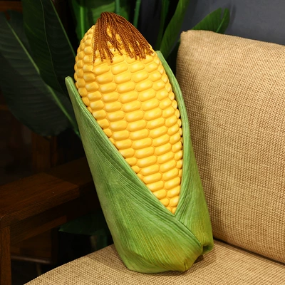 Simulation corn and vegetable plush toy pillow sleeping pillow Internet celebrity photo props home backrest cushion pillow (Oyuncaq yastıqlar) - leaf-corn-48cm-065c186