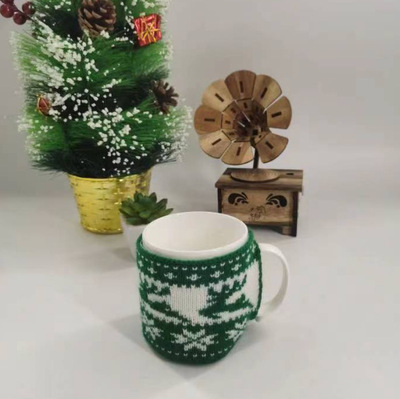 new pattern Couples Cup lovely Christmas theme knitting Cup cover Manufactor Supplying undecided Two-sided Jacquard weave Knitwear Cup sleeve