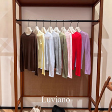 深圳南油2025秋冬新款ROW风经典基础款羊毛薄款毛衣针织衫打底衫