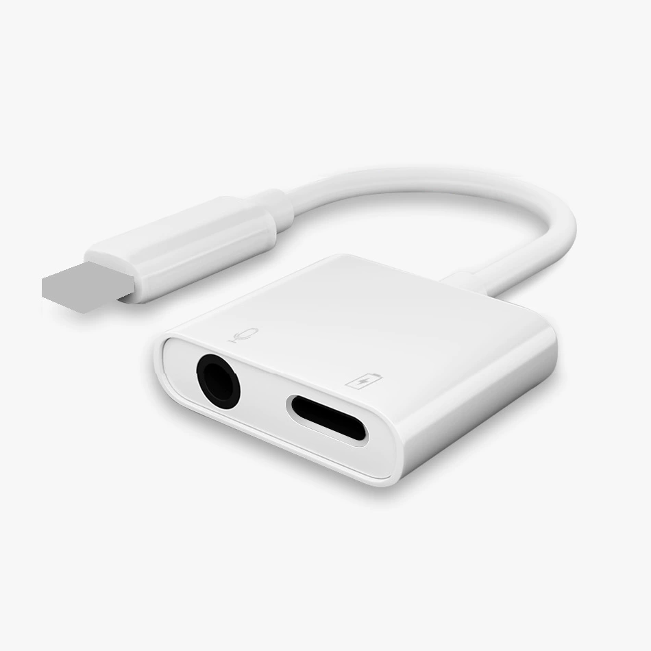 Apple, совместимые наушники, адаптер кабель зарядка, мобильный телефон, 3.5 мм, 2 в 1, оптовый