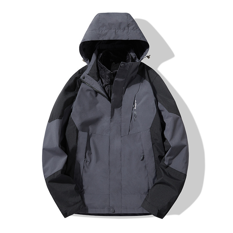 Chaqueta Impermeable 3 en 1 de Dos Piezas para Mujer A Prueba de Viento Desmontable para Exterior