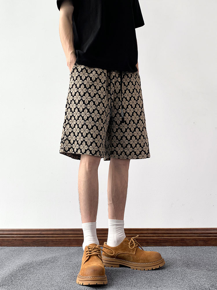 Herren Shorts Mit Hahnentrittmuster Vintage Stil Locker_voghion.com