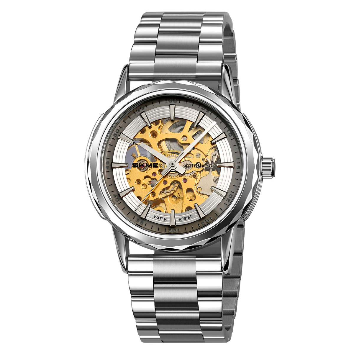 Reloj mecánico automático retrógrado simple, esfera grande, relojes de hombres de negocios, regalos al por mayor, comercio exterior, personalización
