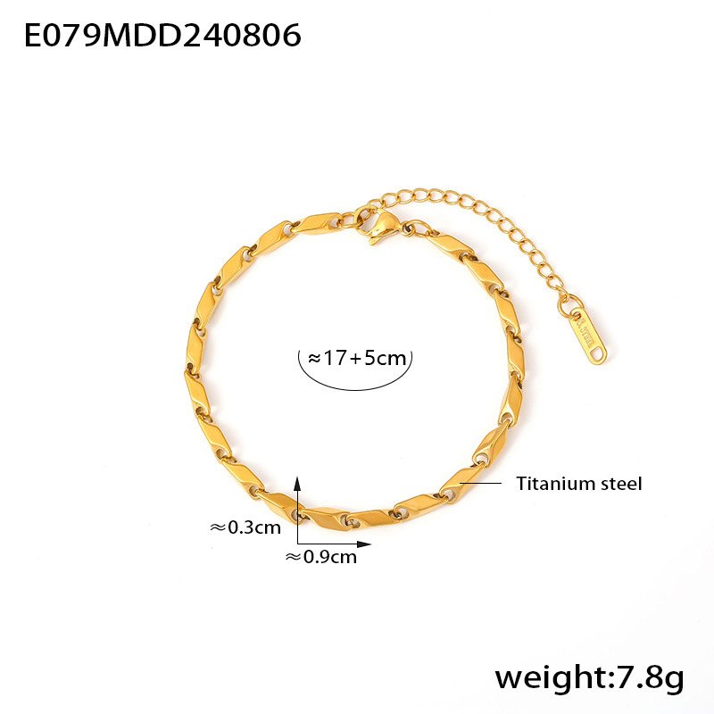 Conjunto de joias com colar e pulseira de elos em losango_voghion.com