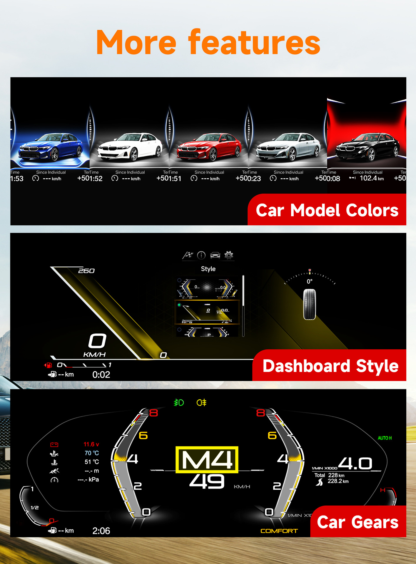 Suitable for BMW 1 Series E81 E82 E87 E88 2004-2011, modified to a high-definition large-screen full LCD instrument panel