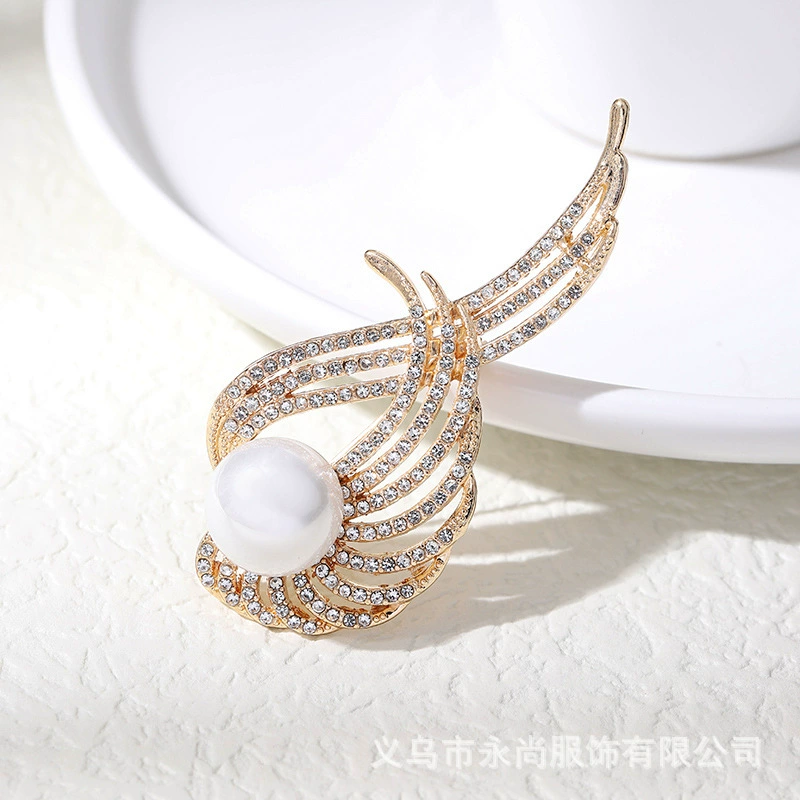 Духов Angel wings, брошь, модный кардиган из жемчужной лафетки, аксессуар, защитное нижнее белье, летняя булавка, стиль светлой роскоши