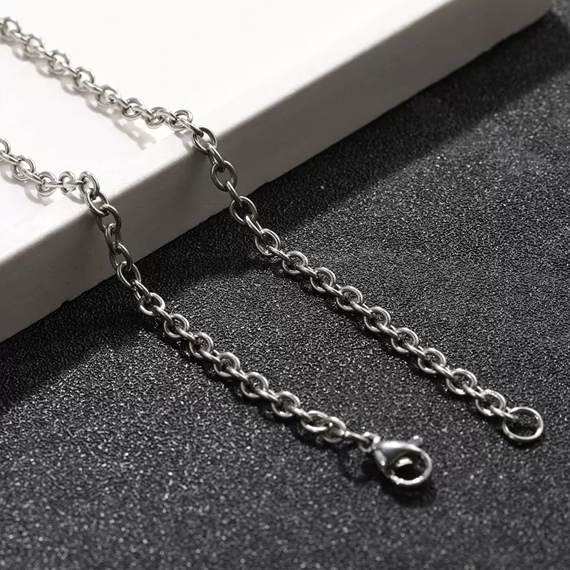 工厂直销圆O字链项链不掉色不锈钢饰品配饰挂件钛钢十字链条素链