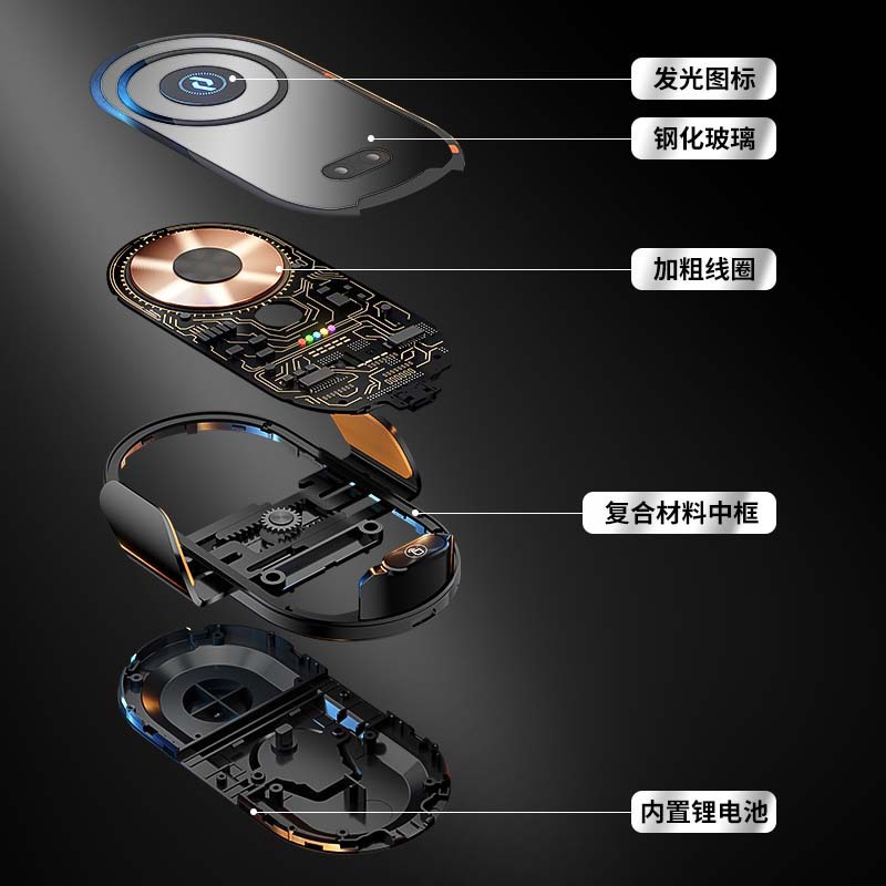 Q18 Transparent Car Wireless Fast Charger Car Accessory GPS Mount Multi-functional Car Phone Holder