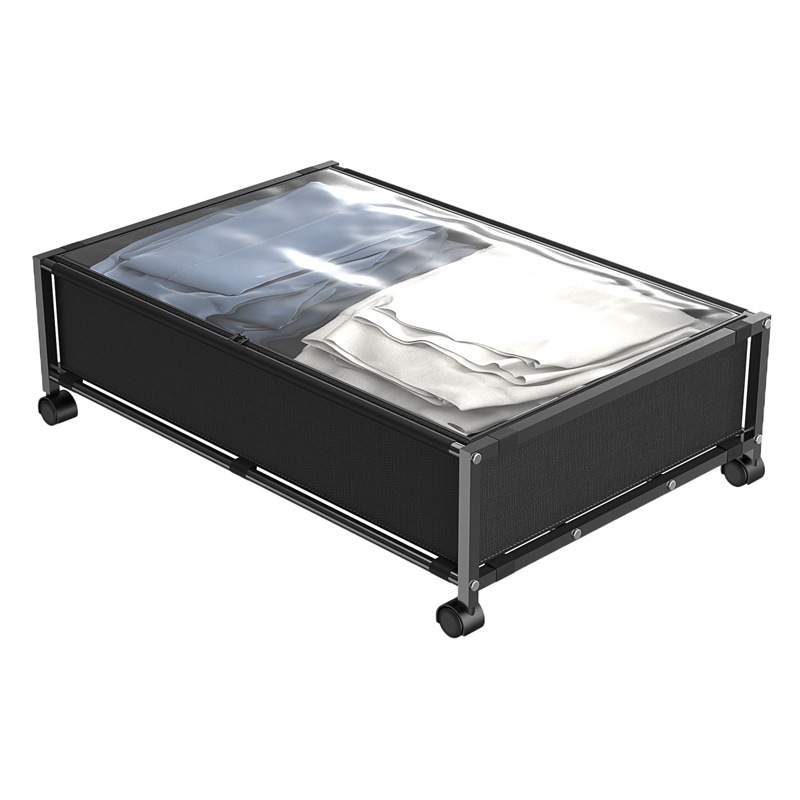 Amazon caja de almacenamiento debajo de la cama con ruedas hogar cama inferior sofá cajón tipo estante de almacenamiento móvil Almacenamiento de libros de ropa