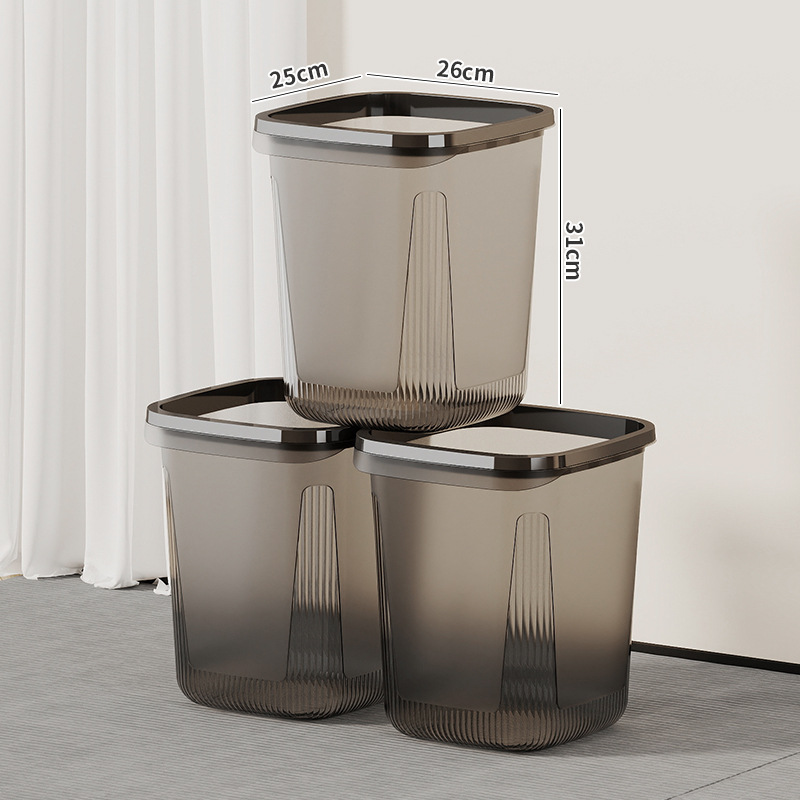 Bote de basura transparente de gran capacidad para el hogar, barril de almacenamiento de basura para el baño, sentido avanzado, canasta de basura de cocina, canasta de papel